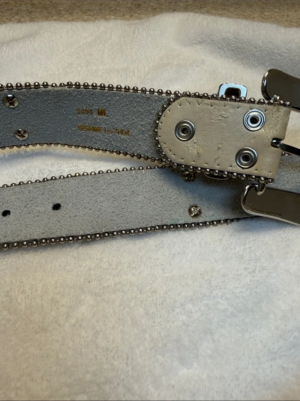 Silver Crystal-Studded Fleur De Lis design Women's Fashion Belt